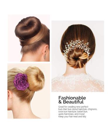 Kids 6PCS Ring Style Hair Donut Bun Maker for Short and Thin Hair - Small Size 2.5 Inch Brown - Chignon Doughnut Shaper - Buy Online on GoSupps.com