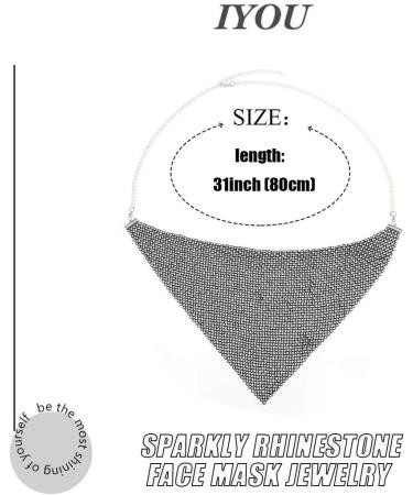 IYOU Shiny Crystal Mesh Mask Black Masquerade Sparkly Rhinestone Face Masks Bling Ball Party Halloween Genie Costume Glitter Decoration Mask Jewelry for Women and Girls - Buy Online on GoSupps.com