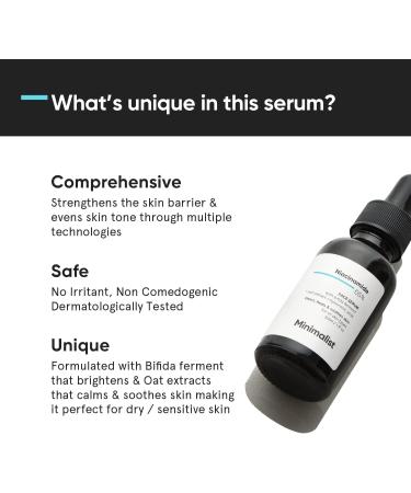 Mi.ni.mal.ist 5% Niacinamide Serum for Face with Hyaluronic Acid for Clear Glowing Skin | Helps Reduce Dullness & Sun Damage Hydrates & Repairs Skin Barrier | For Women & Men | 1 Fl Oz / 30 ml - Buy Online on GoSupps.com