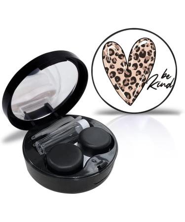 Personalized Savosang Leopard Design Contact Case Box with Mirror | Travel Kit & Pinch Tool | Black Savosang 2022 - Buy Online on GoSupps.com