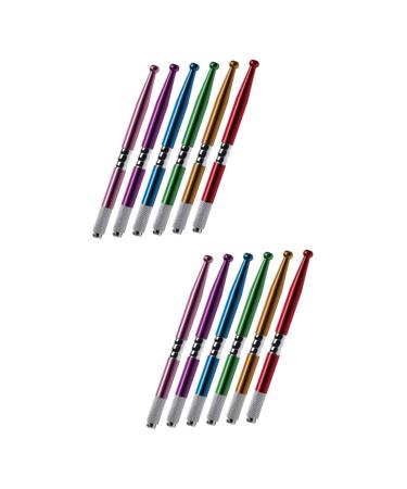 FOMIYES Microblading Pen 12 pcs Stainless Permanent Steel Professional Pencil Eyebrow Manual Makeup Pen for Embroidered