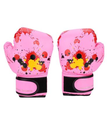 Children boxing gloves 3-12 years of kids punching gloves mini boxing gloves junior for boys & girls training gloves for boxing mma muay thai kickboxing punching bag training pink
