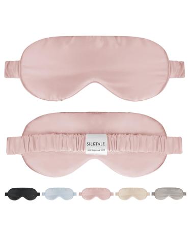 100% Mulberry Silk Black Out Cooling Sleep Eye Mask for Women/Men/Travel/Airplane Pink Pink-small
