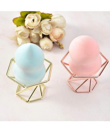 Lurrose Egg Powder Puff Display Stand - 2pcs Golden Makeup Blender Holder for Home & Travel - International Shipping Available - Buy Online on GoSupps.com