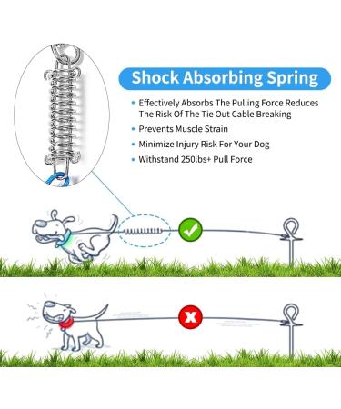 Mi Metty Dog Tie Out Cable - Chew Proof 60ft Reflective Dog Chain for Outdoor Training & Camping - Buy Online on GoSupps.com