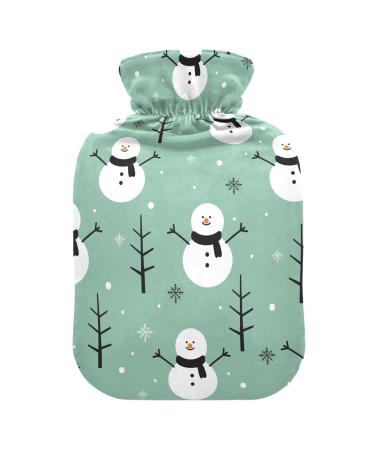 Heat bottle with Christmas motif snowman with cover heat bottles for pain relief warm water bag feet and bed warmers for menstrual complaints 1 l 1l