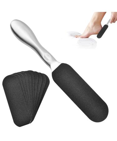 lurora2021 1 Piece Callus Remover Foot File Replacement Sandpaper Foot File Callus File Foot Callus Plane with 12 Sheets Sandpaper Helps Remove Dead Skin and Callus