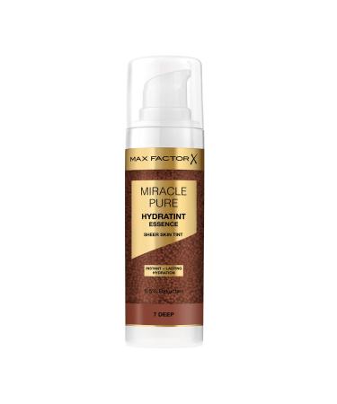 Max Factor Miracle Pure Hydratint Essence Foundation 7 deep up to 24 hours hydration 71 waterbased formula natural coverage vegan formula