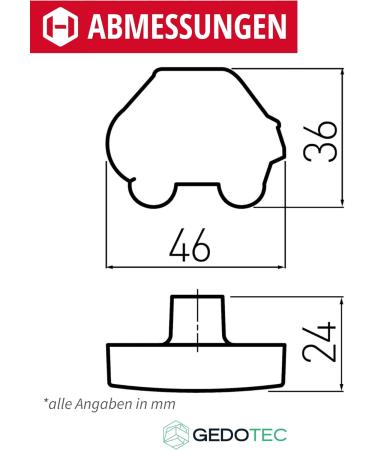 Gedotec Children's Furniture Handles - Rubber Car Design | 1 Piece | Saliva-Proof & Elastic | Perfect for Kids' Rooms | Includes Mounting Material - Buy Online on GoSupps.com