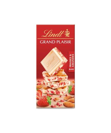 Lindt - GRAND PLAISIR White Strawberry and Almond Tablet - White Chocolate, 150 g
