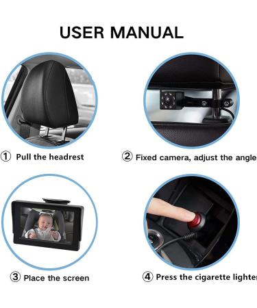 OBEST Baby Car Mirror for Back Seat - 360 Adjustable HD Night Vision Camera - 150 Wide View - 4.3'' Screen - Monitor Baby's Every Move - Buy Online on GoSupps.com