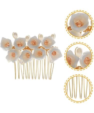 Angoily Flower Comb Floral Bridal Headpiece Floral Hair Clip Bridal Hair Comb Prom Headpiece Artificial Flower Hairpins Bridal Accessories Accesorios Para Beach Alloy Crystal Wig Bride - Buy Online on GoSupps.com