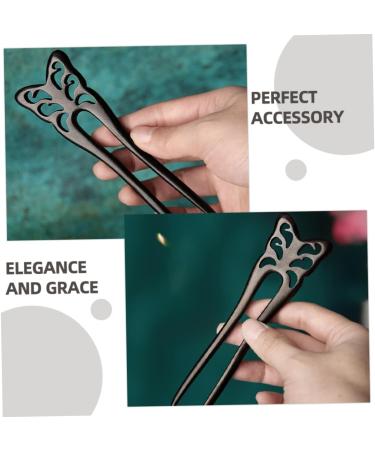 VINTORKY Ebony Hairpin Hair Forks Hair Pins for Thick Hair Chinese Hair Sticks Hair Accessories French Pins Hair Pins for Women Hairpins Hair for Women U Pins Hair Wooden Hair Sticks - Buy Online on GoSupps.com