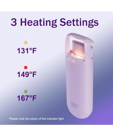 Buy Heated Eyelash Curlers - Electric Eyelash Curler with 3 Heating Modes & Sensing Silicone Pad | Quick Natural Curling Tool - Bright Purple - Buy Online on GoSupps.com