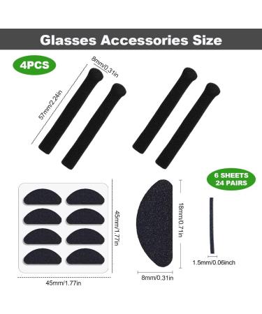 Buy SWIRLCOLOR D-Shape Glasses Nose Pads (24 Pairs) & Elastic Knit Bracket Covers (4 Pcs) - Perfect Accessories for Sunglasses & Reading Glasses - International Shipping Available - Buy Online on GoSupps.com