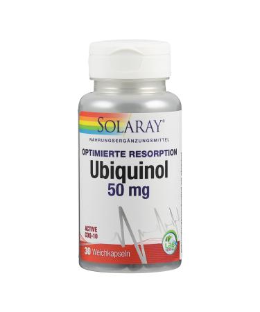 Solaray Ubiquinol Coq10 |50 mg |30 soft capsules |Laboratory test |Dietary supplements with Coenzyme Q 10 as a high -quality ubiquinol for optimal absorption |To support the mitochondria
