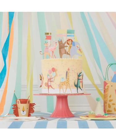 Meri Meri Animal Parade Cake Wrap & Toppers (Pack of 6)