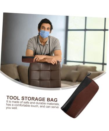 Minkissy 2-Piece Leather Travel Bag for Hairdressing Tools | Multifunctional Portable Storage | 23x10x1.5cm | Ideal for Professionals - Buy Online on GoSupps.com