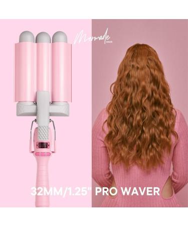 Mermade Hair PRO Waver 32mm Pink | Triple Barrel Deep Waver Curling Iron - Buy Online on GoSupps.com