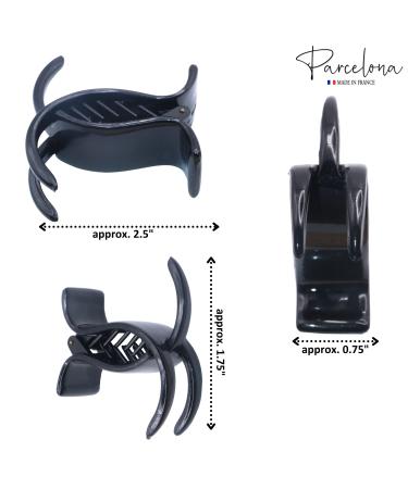 Parcelona French 3 Teeth Tortoise Shell and Black Fish Style Ponytail Holder Set of 2 | Strong Grip Jaw Clip Clamps - Buy Online on GoSupps.com