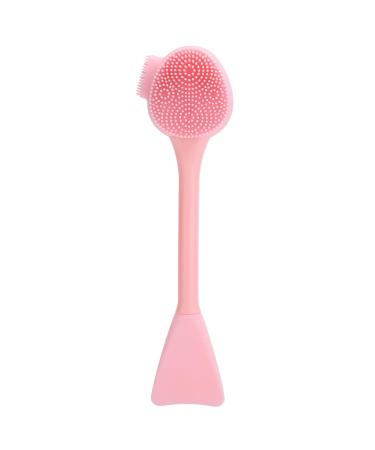 Raguso Manual Silicone Face Scrubber Facial Cleansing Brush Silicone DIY Blending Pen Makeup Cleaning Brush(Pink)