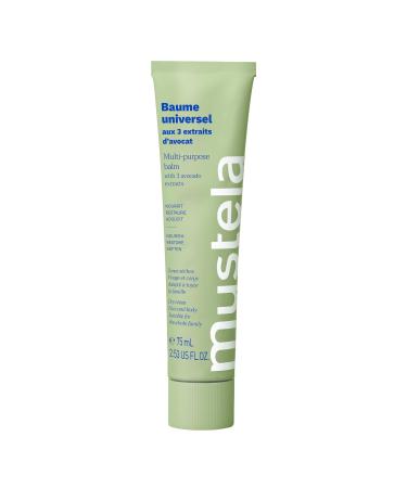 Mustela Multi-purpose Balm with 3 Avocado Extracts - Natural Cream Moisturizer for Face  Lip  Hand  Body & Dry Areas - For Baby  Kid & Adult - EWG Verified  Fragrance-Free & Vegan - 2.53 fl. oz.