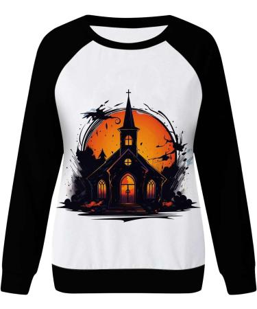 Halloween Costumes Printed Fashionable Casual Long Sleeved Zipper Round Neck Hoodies Sweater Tops Womens Hoodies Black Medium - Buy Online on GoSupps.com