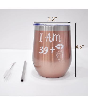 Bokalaka 40th Birthday Gift for Women - Stainless Steel Wine Tumbler (12oz 350ml) Rose Gold - Perfect 39+1 Celebration Present - Buy Online on GoSupps.com
