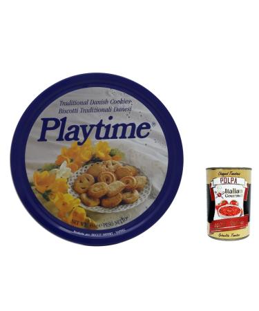 Italian Gourmet E.R. Playtime Danish Biscotti Cookies Danish Butter Cookies 454g + Polpa Italian Gourmet Polpa 400g