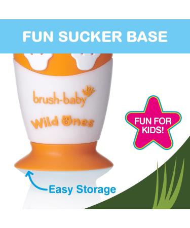 Brush-Baby WildOnes Tiger Kids Electric Toothbrush - 1 Handle, 3 Brush Heads, USB Charging Cable - Ages 0-10 - Buy Online on GoSupps.com
