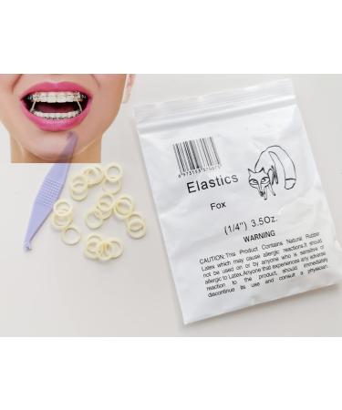 100 Pcs DentalSmile Amber 1/4 Elastic Rubber Bands Latex Braces 3.5oz MediumDental Orthodontic Latex Bands Dentist Great for Dreadlocks  Braids  Top Knots Free Placer 1 Bag (100 Pcs)