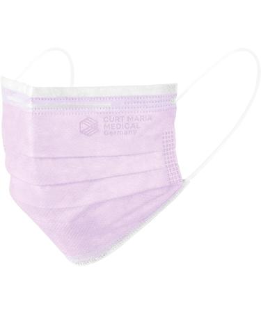 Dustpirate Curt Maria Medical Face Masks - 50 Pack 3-Layer Lilac 100% Made in Germany Surgical Mouth Protection - International Shipping Available - Buy Online on GoSupps.com