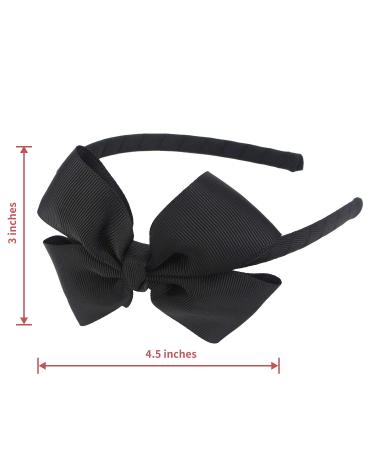 Black Bow Headband for Girls - Grosgrain Ribbon Hair Hoop for Party Decoration & Cosplay Costume - Buy Online on GoSupps.com