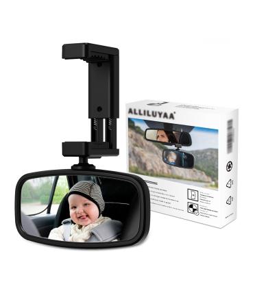 Car Mirror Baby Rear View 360 Rotatable Rear View Mirror Spring-Loaded Mounting Glass Mirror Car Seat Mirrorfor Rear Seat Safety (12.9 * 6.5cm)