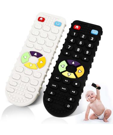 Gowkey biting toys silicone BPA-free baby remote control bite ring biting toys with pressurable buttons baby teeth toys bite ring dental help nursing accessories for 0-24+ months - Buy Online on GoSupps.com