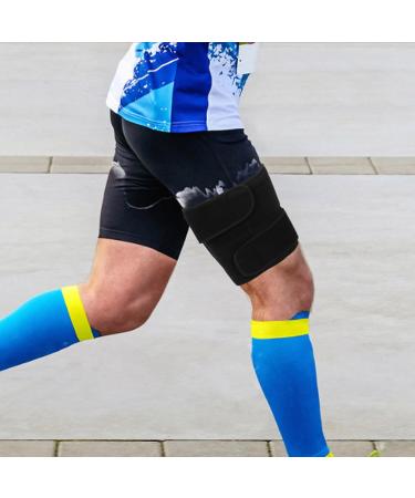 NOLITOY Adjustable Thigh Brace Support | Breathable Neoprene Quadriceps & Hamstring Compression Sleeve for Men & Women - Non-Slip Thigh Wraps - Buy Online on GoSupps.com