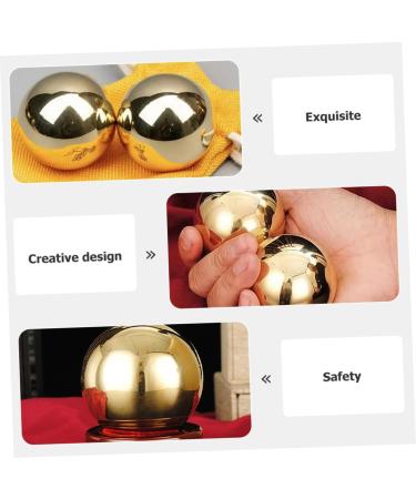 Kombiuda Brass Massage Balls - 2 Pcs Smooth Hand Training Balls for Gym & Portable Massage - Buy Online on GoSupps.com