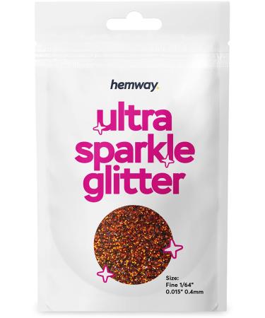 Hemway Premium Ultra Sparkle Glitter Multi Purpose Metallic Flake for Arts Crafts Nails Cosmetics Resin Festival Face - Bronze Brown Holographic - Fine (1/64 0.015 0.4mm) 10g / 0.35oz Sample