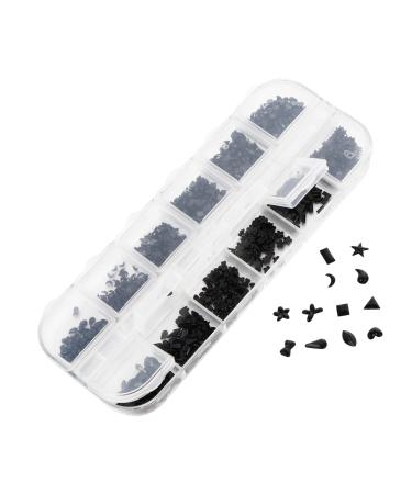 POPETPOP 1 Box Nail Jewelry Drill Nail Art Jewels Nail Glitter Beads Crystal Rhinestones for Nails Ab Diamonds for Nails Rhinestones Nail Jewelry Decorations Modeling 3d Accessories Plastic 13X5X1cm Black