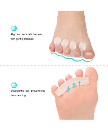 Gel Toe Separators - 2 Pairs Toe Spacers with Metatarsal Pads for Callus Prevention - Buy Online on GoSupps.com