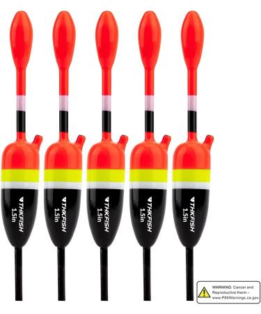 THKFISH Fishing Bobbers Set - Slip Bobbers for Crappie Fishing - Balsa Floats 5pcs (Various Sizes) - Buy Online on GoSupps.com