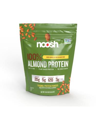 NOOSH 100% Almond Protein Powder (Unflavored) - Plant Based, Vegan, All Natural, 21g of Protein per Scoop - Kosher, Gluten Free, Non GMO, No Soy, No Dairy, No Peanuts, No Palm Oil… (1.15lb)