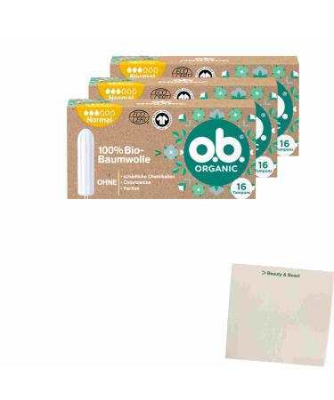 OB Tampon Organic Bio Normal 3-pack (3x16 pcs. pack) + usy Block