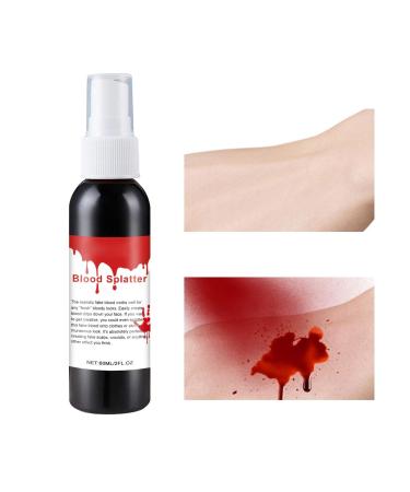 Halloween Blood Fake Blood Makeup 60ml Washable Realistic Vampire Blood Party Props Halloween Makeup Stage Blood Fake Syringe for Zombie Vampire Cosplay Makeup