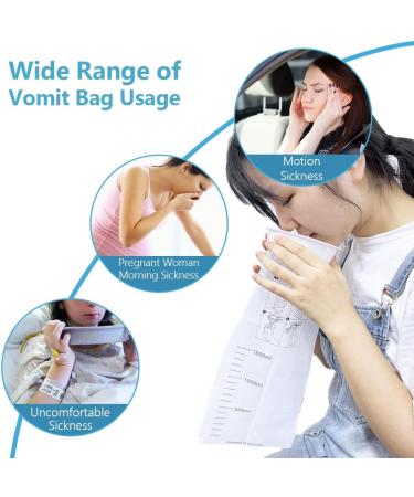 BAOZENP Disposable Vomit Bags - 20 PCS (1000ml) - Emergency Emesis Pouches for Motion Sickness, Pregnant Patients, Clinic and Travel - Buy Online on GoSupps.com