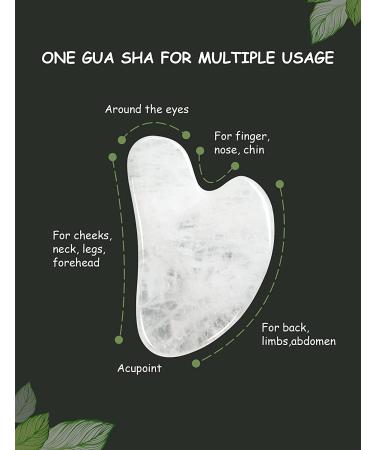 Rose Quartz Gua Sha Tool for Face Massage and Lymphatic Drainage - HANABEE Facial Beauty Tool (White) - Buy Online on GoSupps.com