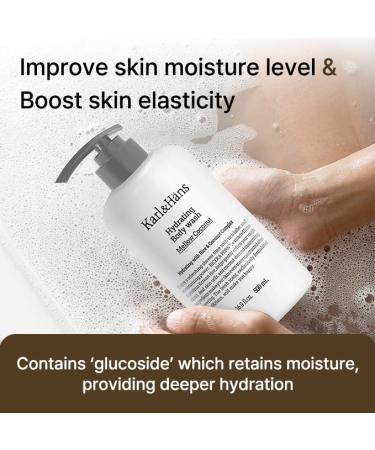 Karl&Hans Hydrating Body Wash Refreshing Cleanser with Coconut-Derived Moisturizers, RICERA PDRN & Ceramide Complex, Pump Dispenser for Daily Ease (16.9 Fl Oz, Mellow Coconut) Coconut 16.9 Fl Oz (Pack of 1) - Buy Online on GoSupps.com