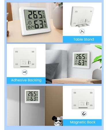 Pitasha Digital Thermo-Hygrometer - 3.2 LCD Desktop Thermometer & Hygrometer with Clock | Accurate Temperature & Humidity Measurement | International Shipping Available - Buy Online on GoSupps.com