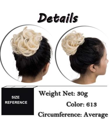 Bleach Blonde Messy Updo Hairpiece Scrunchie - Curly Hair Bun Extension - Buy Online on GoSupps.com