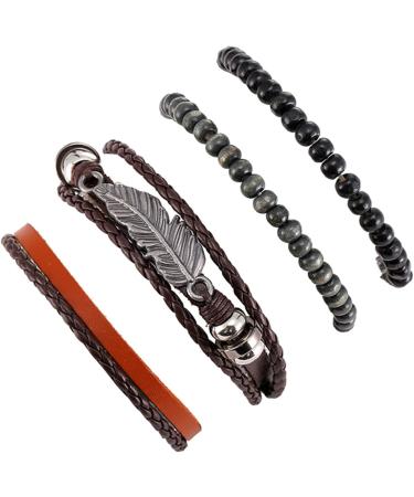XiShiYing Mens Bracelet Braided Leather Bracelets Men and Women Cool Wrist Cuff Bracelet Mens Bracelet Adjustable Bracelet- Black G - Buy Online on GoSupps.com